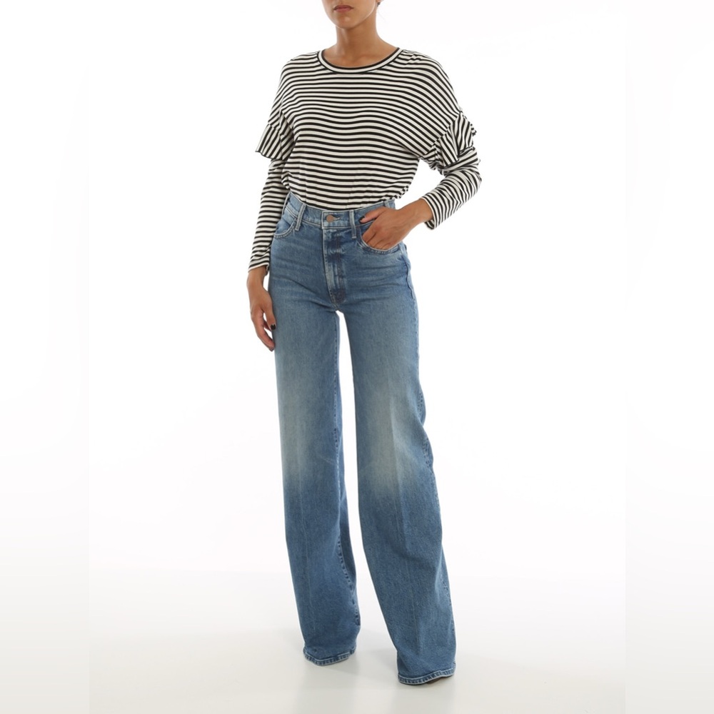 Mother Hustler Roller Heel Classic Blue Women's Jeans